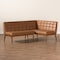 Baxton Studio Sanford Mid-Century Tan Faux Leather and Walnut Brown Finished Wood 2-PC Dining Nook Banquette Set 184-11346-Zoro - alternate 7